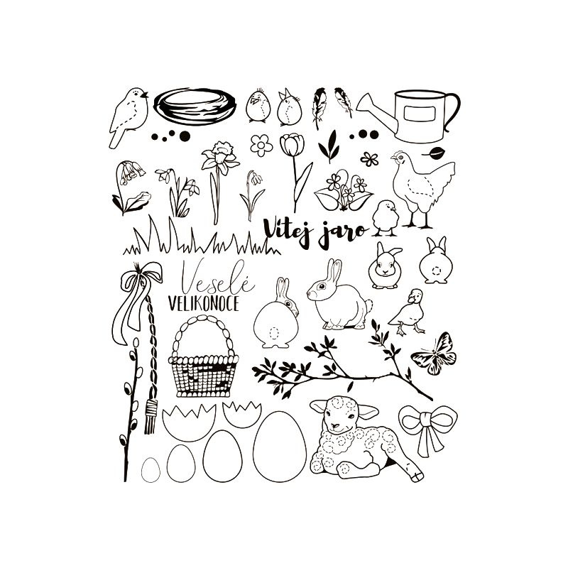 Aladine Dětská razítka Aladine Stampo Minos, 43 ks - Jaro a Velikonoce