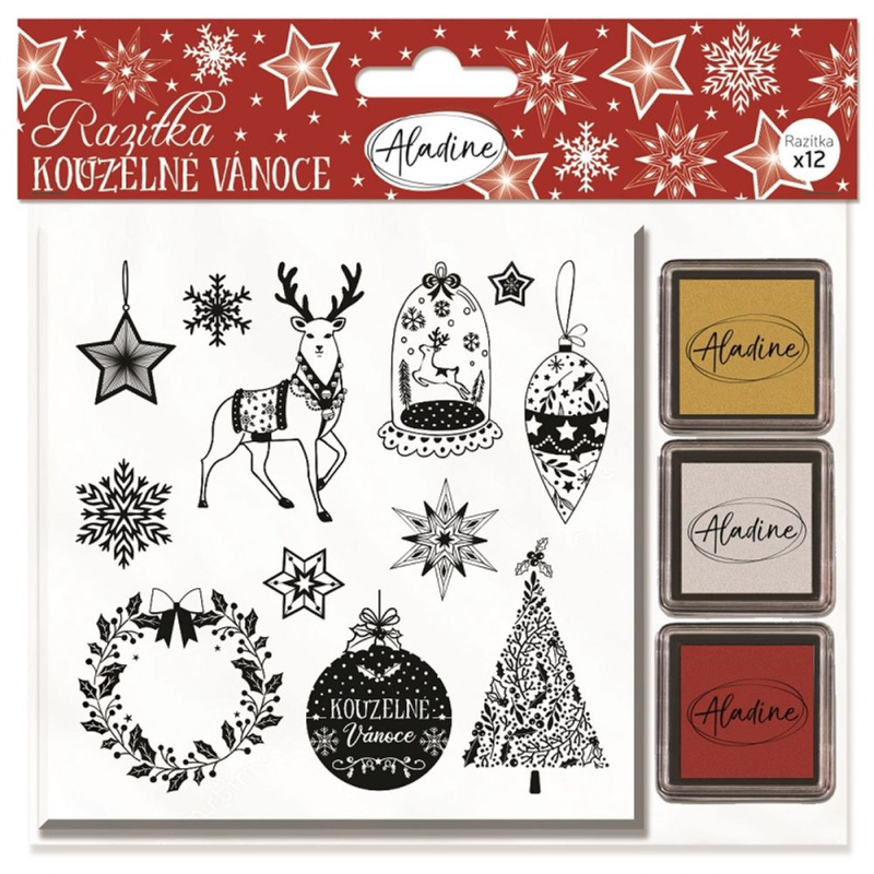 Razítka Aladine Stampo NOËL 12 ks - Kouzelné Vánoce Aladine