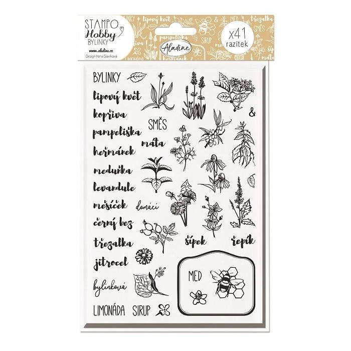 Aladine Razítka Aladine Stampo Hobby, 41 ks - Bylinky
