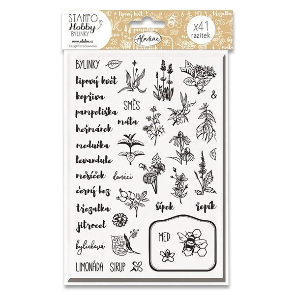 Aladine Razítka Aladine Stampo Hobby, 41 ks - Bylinky
