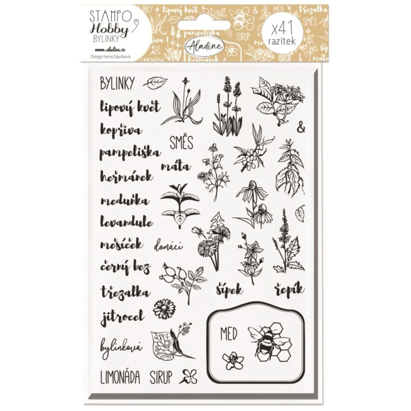 Aladine Razítka Aladine Stampo Hobby, 41 ks - Bylinky