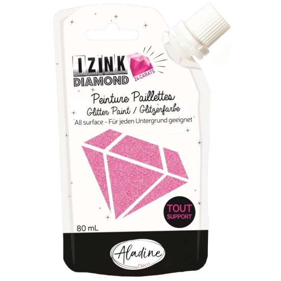 Diamantová barva Aladine Izink Diamond 24 Carats 80 ml - růžová Aladine