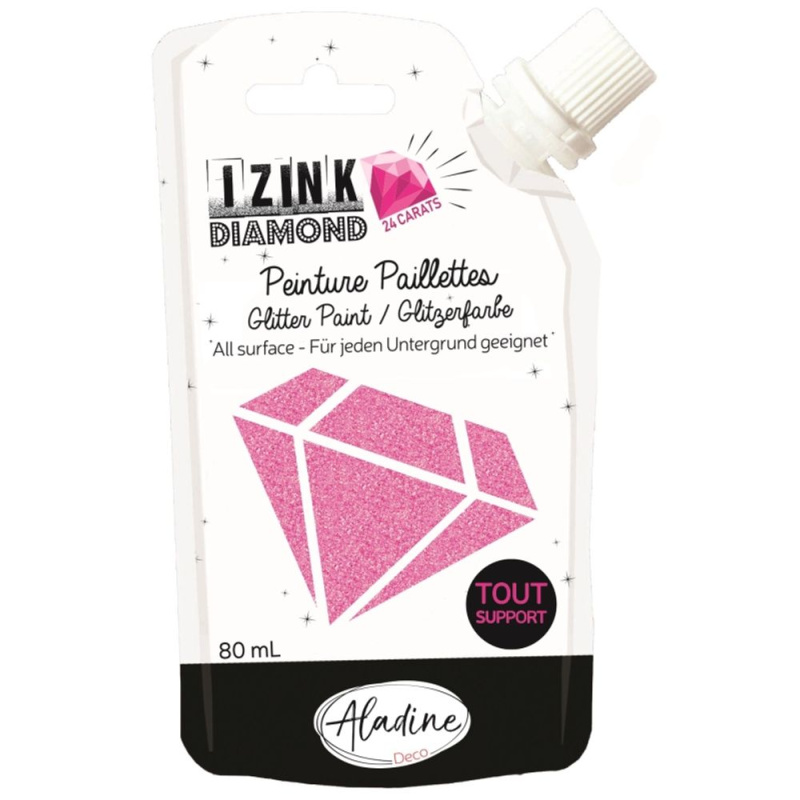 Diamantová barva Aladine Izink Diamond 24 Carats 80 ml - růžová Aladine
