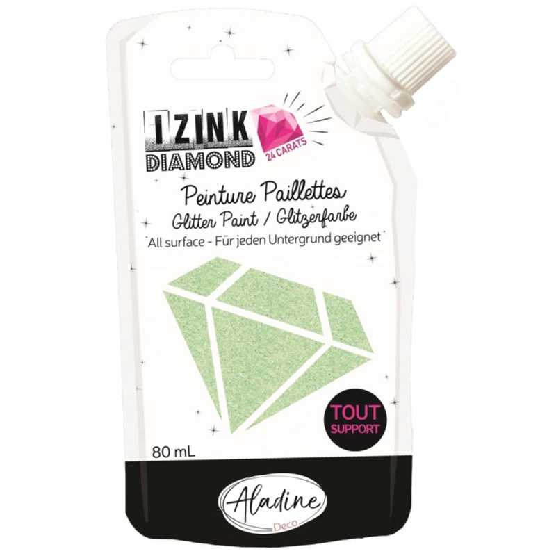 Diamantová barva Aladine Izink Diamond 24 Carats 80 ml - pastelová zelená Aladine