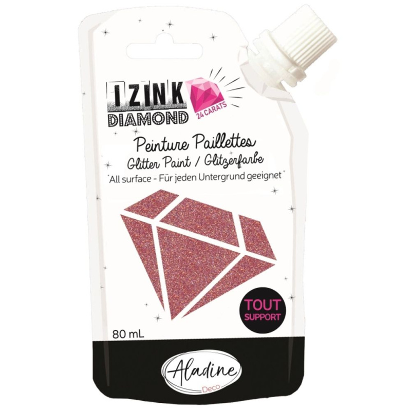 Diamantová barva Aladine IZINK Diamond 24 Carats 80 ml - starorůžová Aladine
