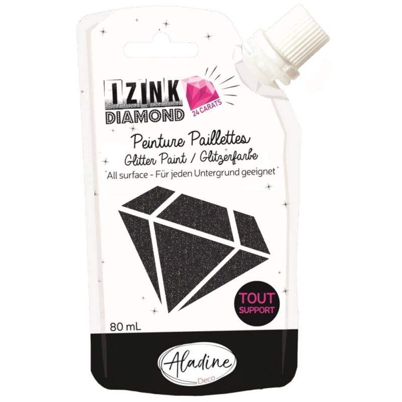 Diamantová barva Aladine Izink Diamond 24 Carats 80 ml - černá Aladine