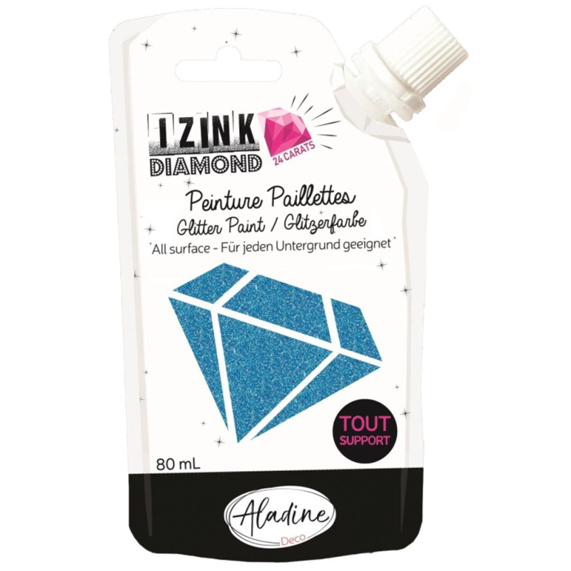 Diamantová barva Aladine Izink Diamond 24 Carats 80 ml - modrá Aladine