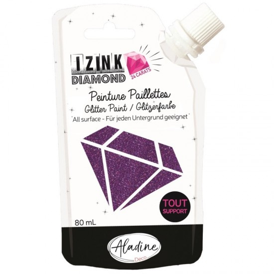 Diamantová barva Aladine Izink Diamond 24 Carats 80 ml - fialová Aladine