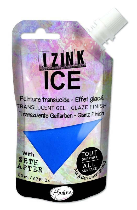 Poloprůhledná barva Izink Ice 80 ml - azurová modrá Aladine