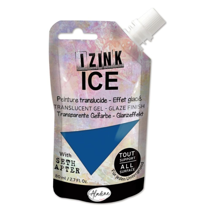 Poloprůhledná barva Izink Ice 80 ml - azurová modrá Aladine