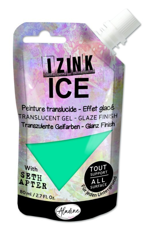 Poloprůhledná barva Izink Ice 80 ml - glacier green modrozelená Aladine