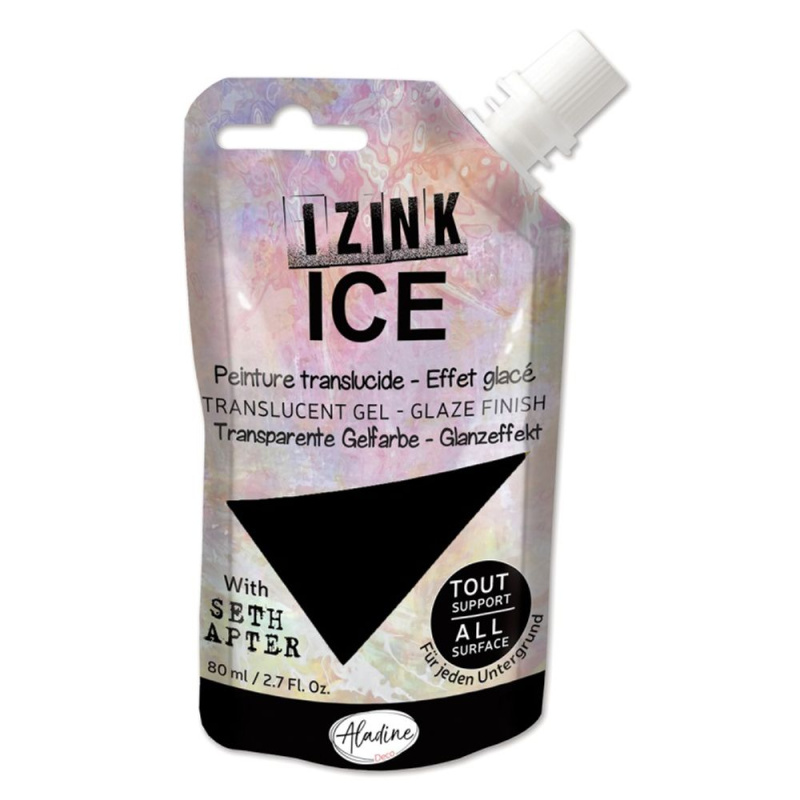 Poloprůhledná barva Izink Ice 80 ml - noir černá Aladine