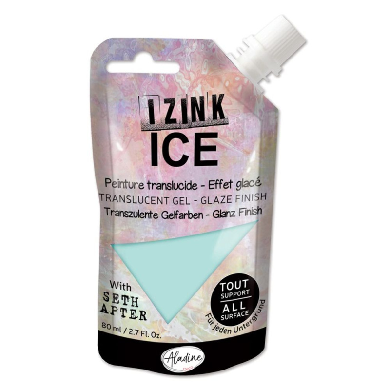 Poloprůhledná barva Izink Ice 80 ml - ver d´eau pastelová zelená Aladine
