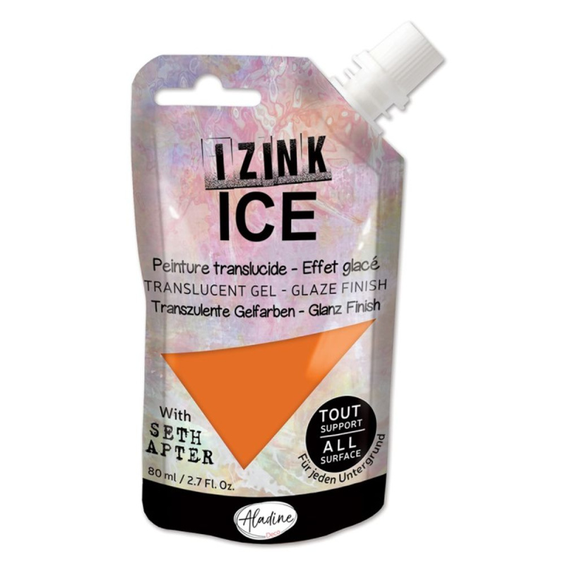 Poloprůhledná barva Izink Ice 80 ml - orange oranžová Aladine
