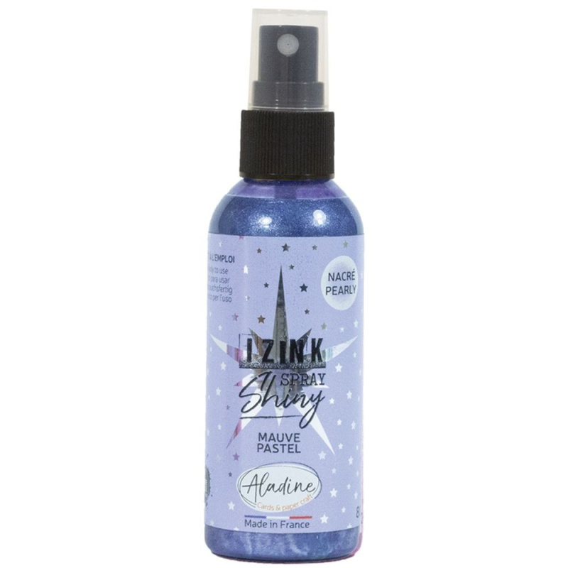 Perleťový inkoust ve spreji Aladine Izink Spray Shiny 80 ml - pastel lilac pastelová lila Aladine