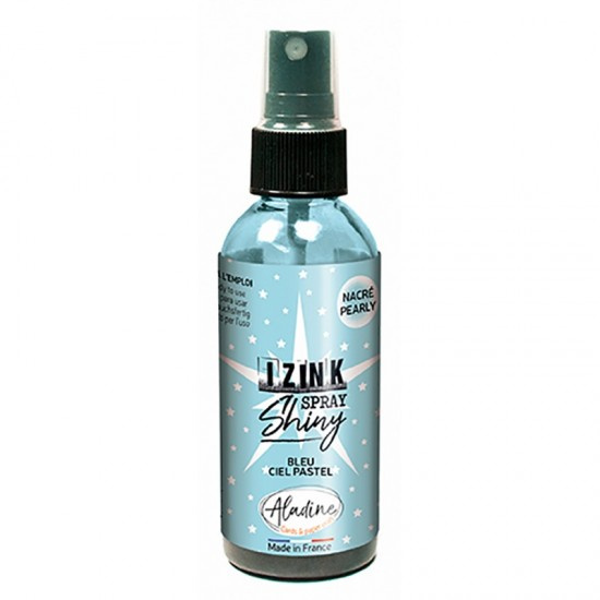 Perleťový inkoust ve spreji Aladine Izink Spray Shiny 80 ml - light blue světle modrá Aladine