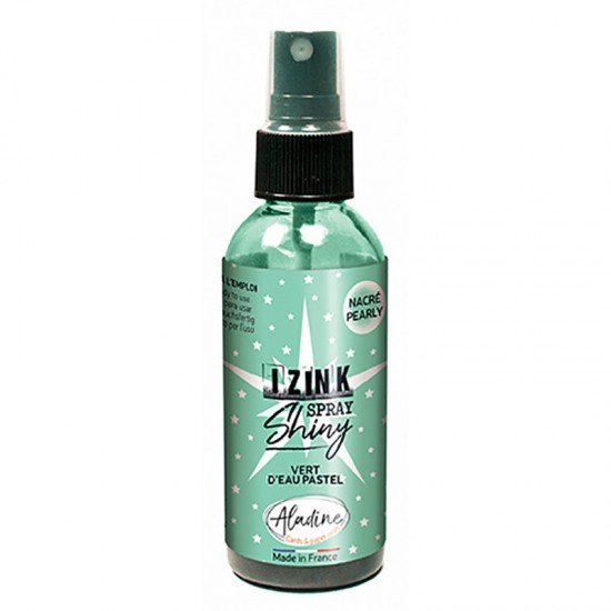 Perleťový inkoust ve spreji Aladine Izink Spray Shiny 80 ml - vert d´eau pastelová zelená Aladine