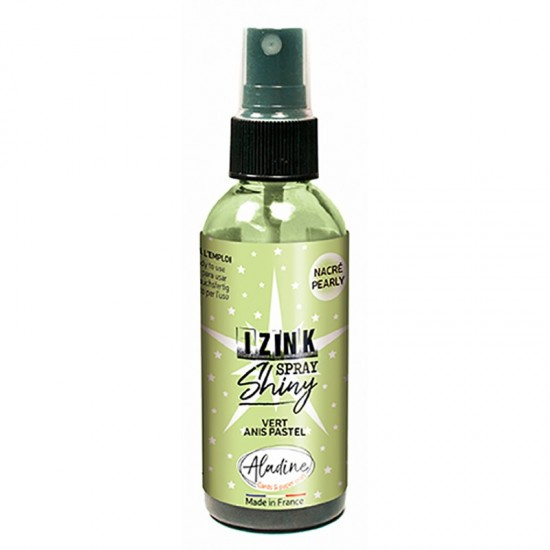 Perleťový inkoust ve spreji Aladine Izink Spray Shiny 80 ml - vert d´eau anýzová zelená Aladine