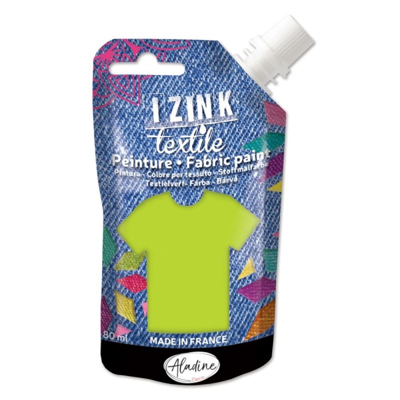 Aladine Barva na textil Aladine Izink Textile, 80 ml - VYBERTE ODSTÍN - Barva na textil Aladine Izink Textile, 80 ml - vert clair, sv. zelená