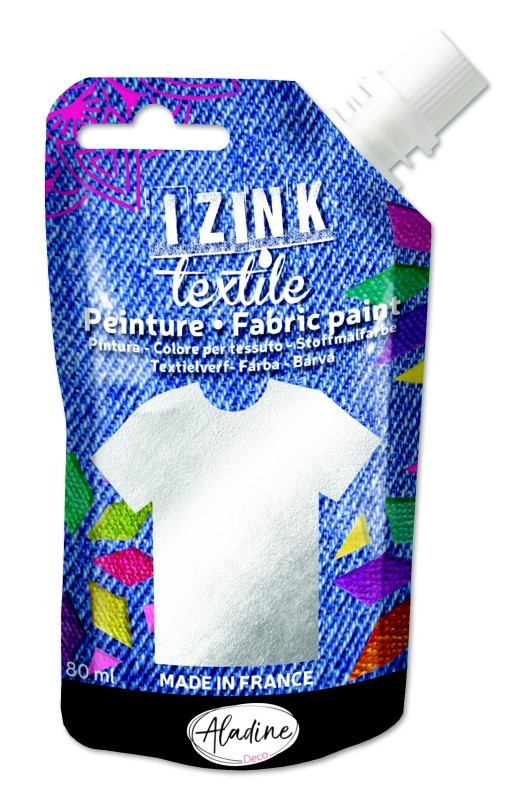 Textilní barva Aladine Izink Textile 80 ml - argent stříbrná Aladine