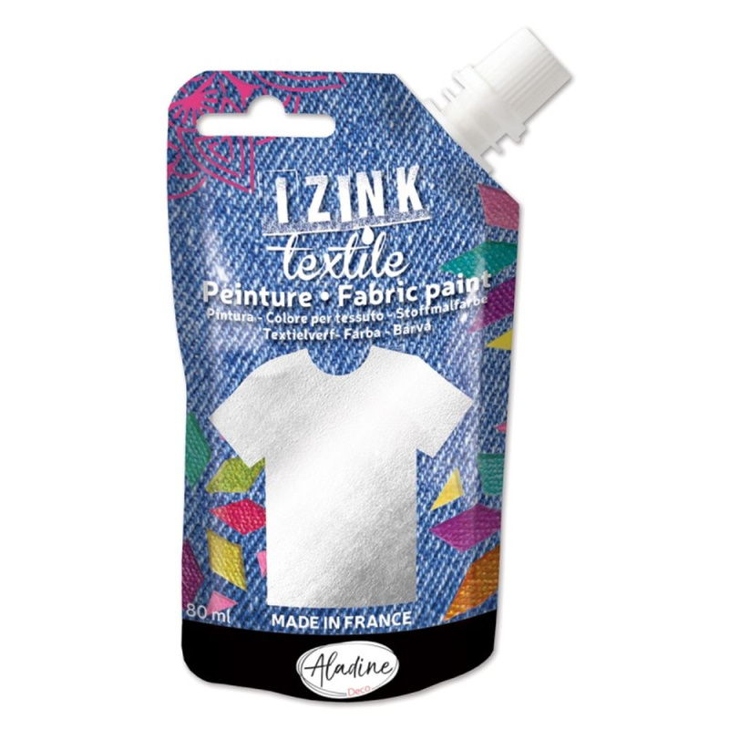 Textilní barva Aladine Izink Textile 80 ml - argent stříbrná Aladine