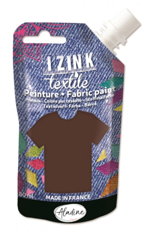 Textilní barva Aladine Izink textile 80 ml - marron hnědá Aladine