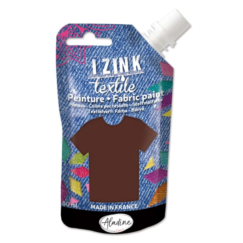 Textilní barva Aladine Izink textile 80 ml - marron hnědá Aladine