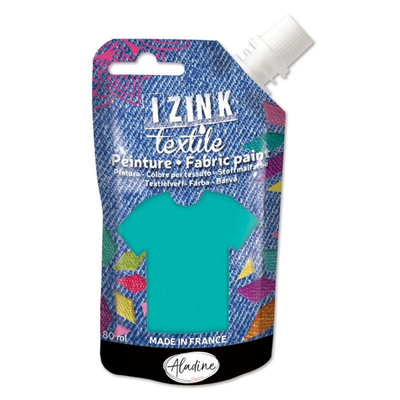 Textilní barva Aladine Izink Textile 80 ml - vert d´eau světle tyrkysová Aladine