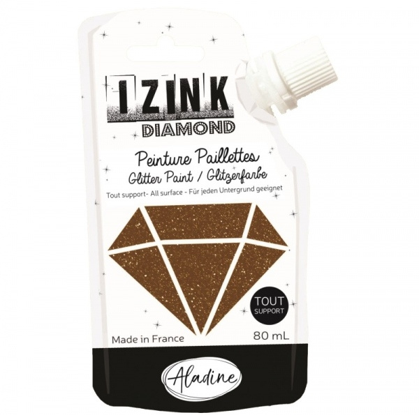 Diamantová barva Aladine IZINK DIAMOND, 80 ml - marron, hnědá Aladine
