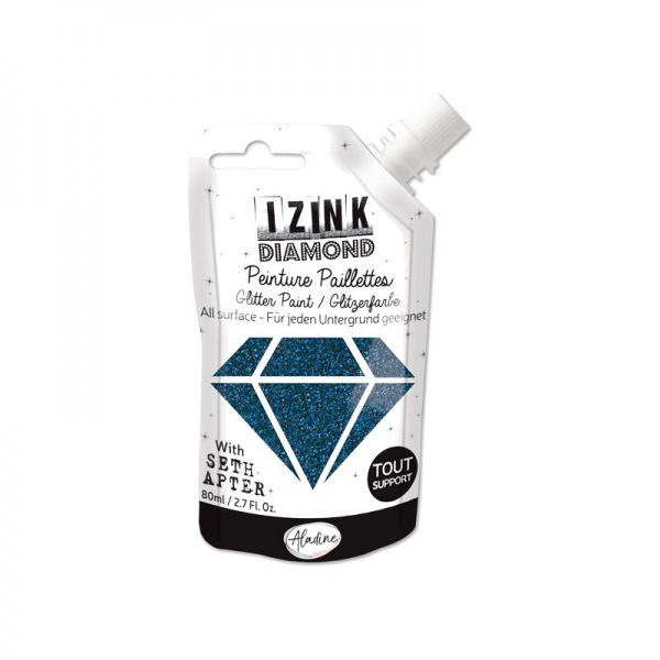 Diamantová barva Aladine IZINK DIAMOND 80 m Aladine IZINK DIAMOND 80 ml - beautiful blue tm. modrá Aladine