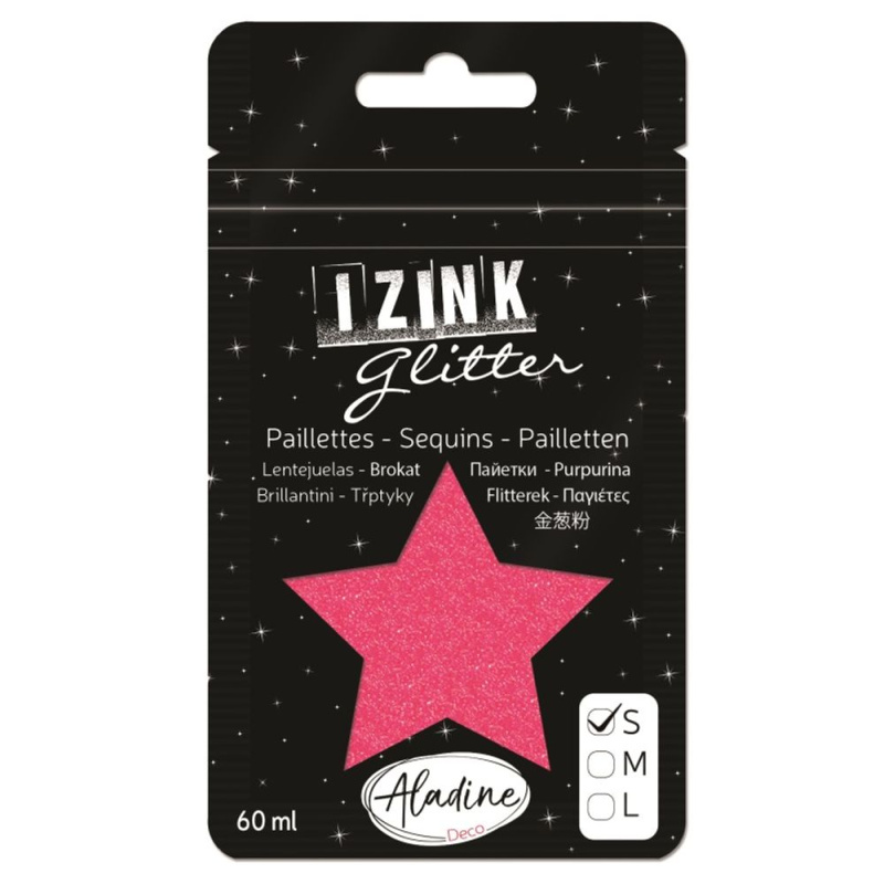 Izink Glitter třpytky broskvová růžová, 60 ml - velikost S Aladine