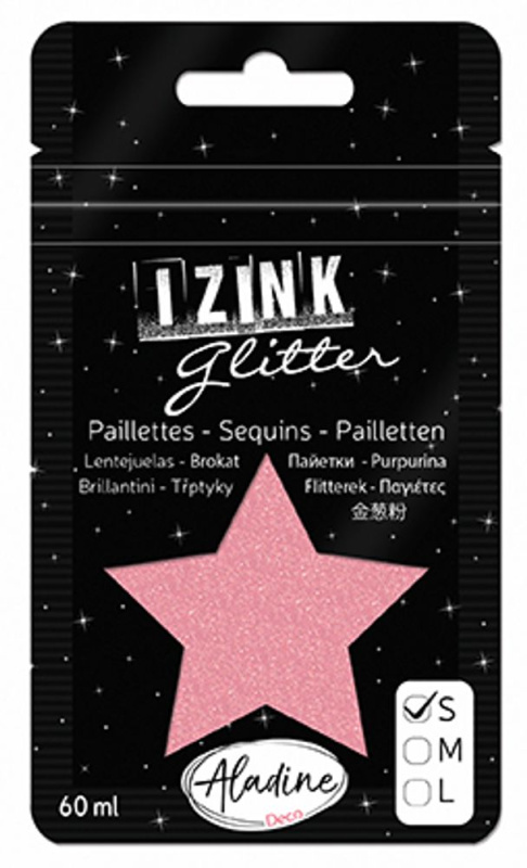 Aladine Třpytky Aladine Izink Glitter, 60 ml, vel. S - VYBERTE ODSTÍN - Třpytky Aladine Izink Glitter, 60 ml, vel. S - rose pousre, pudrové růžové