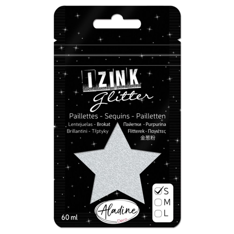 Aladine Třpytky Aladine Izink Glitter, 60 ml, vel. S - VYBERTE ODSTÍN - Třpytky Aladine Izink Glitter, 60 ml, vel. S - argenté, stříbrné