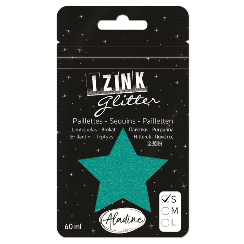 Izink Glitter, třpytky tyrkysová, 60 ml - velikost S Aladine