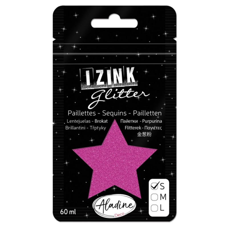 Třpytky Aladine Izink glitter 60 ml vel. S - fuchsia tmavě růžová Aladine
