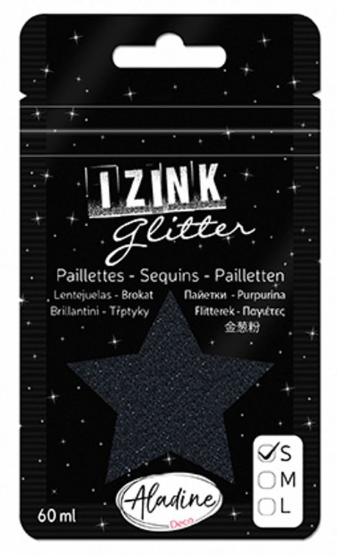 Aladine Třpytky Aladine Izink Glitter, 60 ml, vel. S - VYBERTE ODSTÍN - Třpytky Aladine Izink Glitter, 60 ml, vel. S - černé