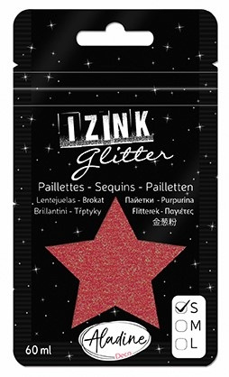 Izink Glitter, třpytky tmavě červená, 60 ml - velikost S Aladine