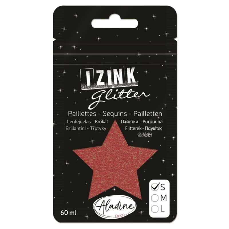 Izink Glitter, třpytky tmavě červená, 60 ml - velikost S Aladine