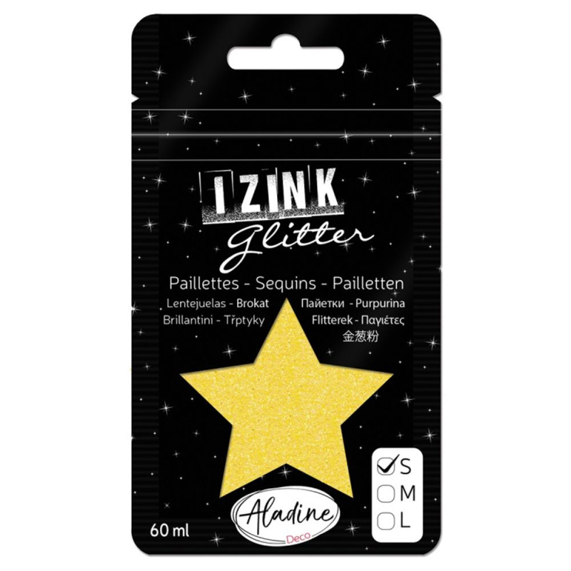 Třpytky Aladine Izink glitter 60 ml vel. S - jaune žlutá Aladine
