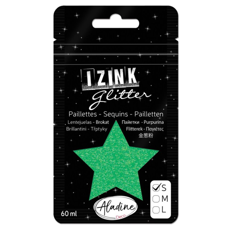 Třpytky Aladine Izink glitter 60 ml vel. S - vert paastel pastelová zelená Aladine