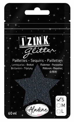 Třpytky Aladine Izink Glitter 60 ml vel. S - noir 2 černá 2 Aladine