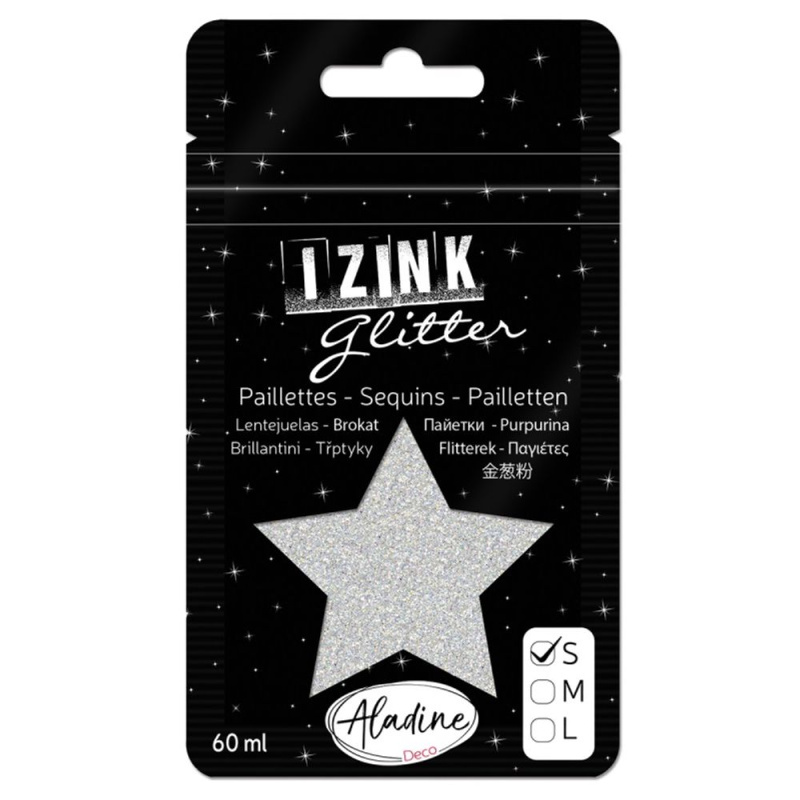 Aladine Třpytky Aladine Izink Glitter, 60 ml, vel. S - VYBERTE ODSTÍN - Třpytky Aladine Izink Glitter, 60 ml, vel. S - argenté 2, stříbrné 2