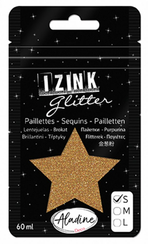 Aladine Třpytky Aladine Izink Glitter, 60 ml, vel. S - VYBERTE ODSTÍN - Třpytky Aladine Izink Glitter, 60 ml, vel. S - dore chaud, teplé zlaté