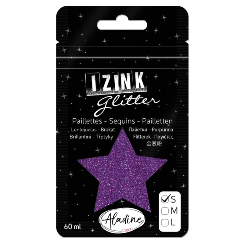 Třpytky Aladine Izink Glitter 60 ml vel. S - violet fonce tmavě fialová Aladine