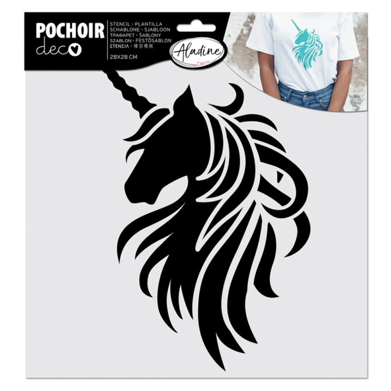 Šablona Pochoir Textile Jednorožec Aladine
