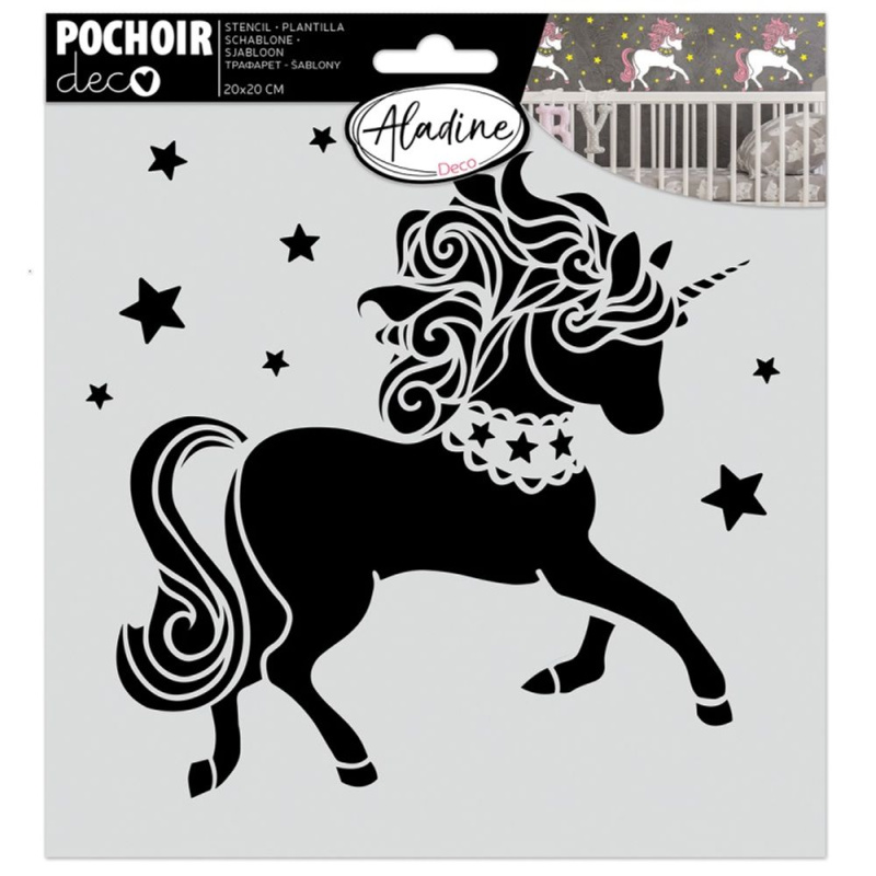 Šablona Pochoir Textile Jednorožec Aladine