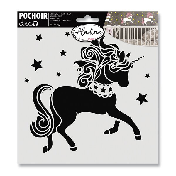 Šablona Pochoir Textile Jednorožec Aladine