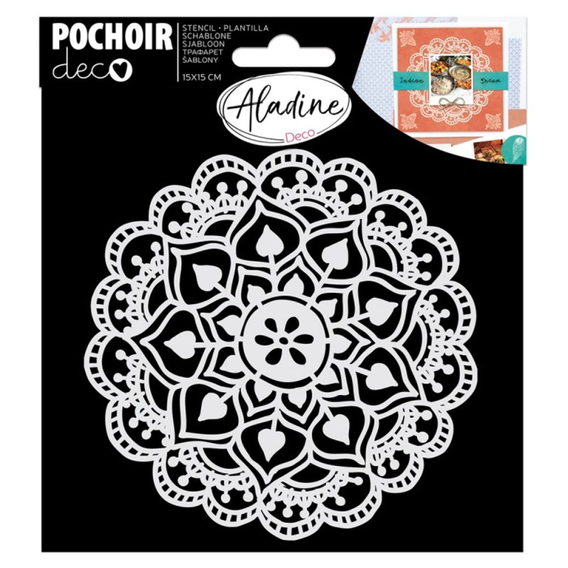 Šablona Pochoir Textile Mandala Aladine