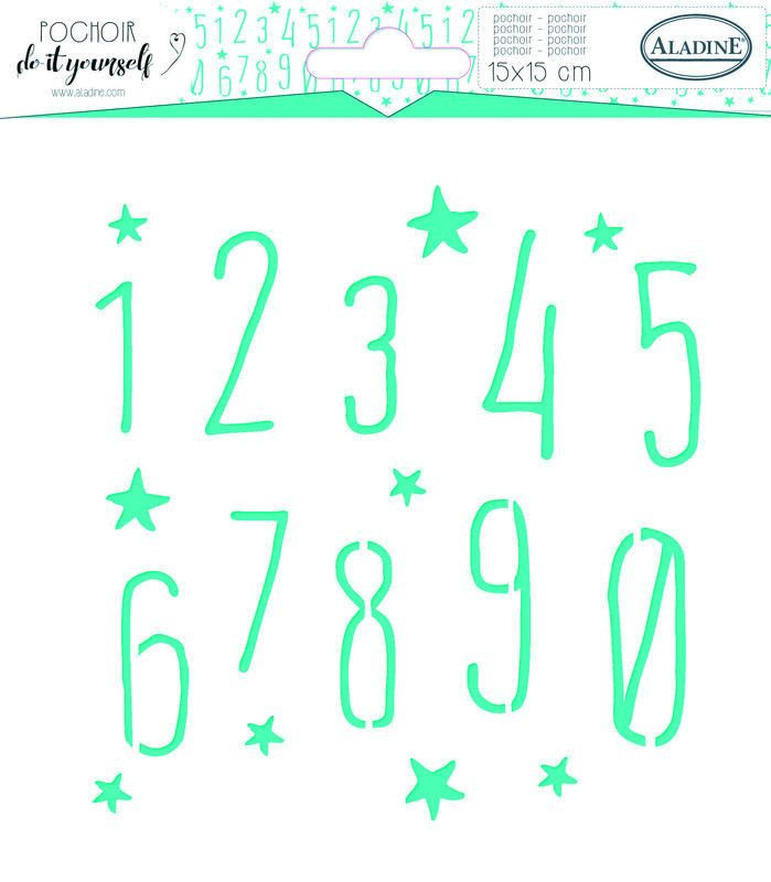 Aladine šablona, 15 x 15 cm - Čísla Aladine