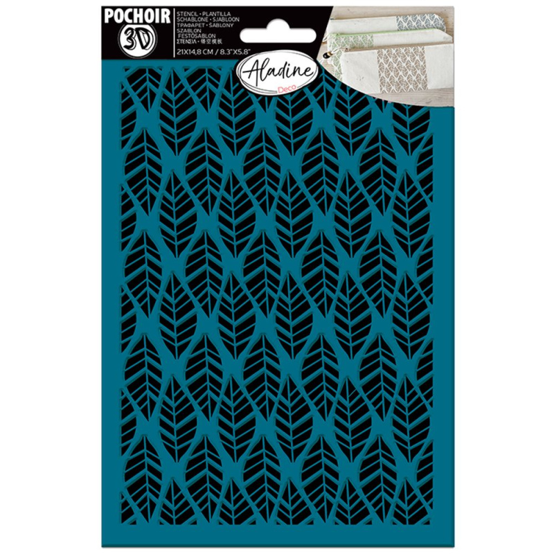 Aladine Silikonová samolepicí šablona Aladine 3D, A5 - Lístky